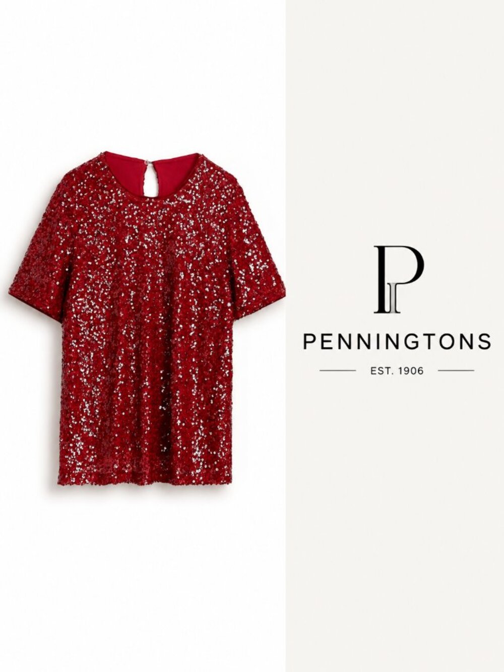 Red sequined top - Penningtons – NWT – SIZE 12